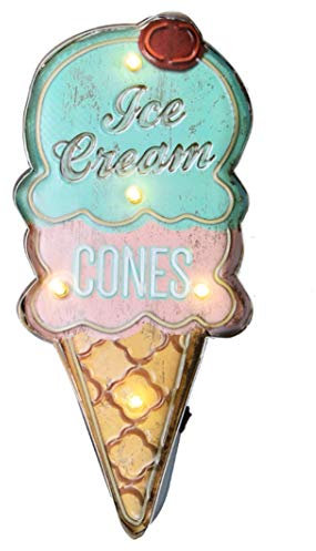 Metal LED Sign Decorative Bar LED Metal Wall Light Sign (Ice Cream)