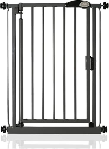 Bettacare Auto Close Stair Gate, 68.5cm - 75cm, Slate Grey, Narrow, Narrow Pressure Fit Safety Gate, Baby Gate, Safety Barrier for Doors Hallways and Spaces, Easy Installation