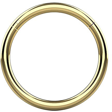 Monster Piercing 14K Gelbgold 18 Gauge - 8MM Durchmesser klassischer Schmuck mit klappbarem Nasenpiercingring