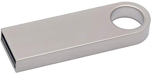 Ellenne Pendrive USB metal llave 32 64 GB 128 GB llavero memoria externa impermeable PC portátil coche A001 (32 GB, plata)