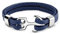 GNOCE Anker Lederarmband für Männer Geflochtenes Echtlederarmband mit Edelstahl Punk Handgelenk Manschette Armband Geschenk für Männer (Blau, 21)