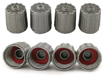 8 Plastic Grey Tyre Valve Dust Caps with O-Ring Seal Dust Cover for SUV, Motorbike, Trucks, Bike, Bicycle, Baby Buggies- UK stock