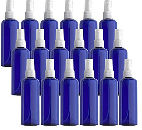 ZEOABSY 48 Pièces 100ml Vaporisateur Vide, Bleu Petits Vaporisateur en Plastique, Flacon Spray Vide, Atomiseur Parfum, Bouteilles avec Pompe de Pulvérisation Noir de Voyage