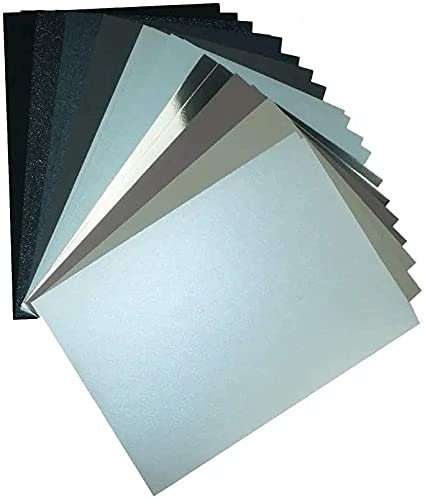 Netuno 20 Blatt Bastelpapier Set Silber DIN A4 210x297 mm Farbpapier Karten basteln Bastelkarton farbig Bastelset Papier Bastelbogen Designpapier bunt bedruckbar Kartonpapier Kartengestaltung