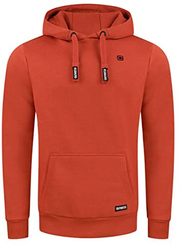 riverso Hoodie Herren Regular Fit RIVLinus Kapuzenpullover Pullover Sweatshirt Streetwear Rot 4XL, Größe:4XL, Farbe:Rusty Ochre Red (15401)