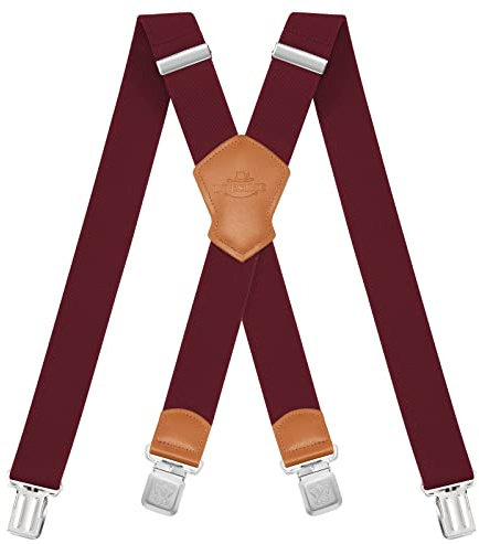 Dresime Hosenträger für Herren mit 4 starken Clips 4cm breit, X Form elastisch einstellbar Länge für Männer und Damen Overalls Jeans, Arbeitshosen, Jumpsuits, Motorradhosen, etc.
