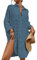 Bsubseach Swimsuit Coverup for Women Bathing Suit Blouse Button Down Shirt Dresses Swiss Dot Grey Blue