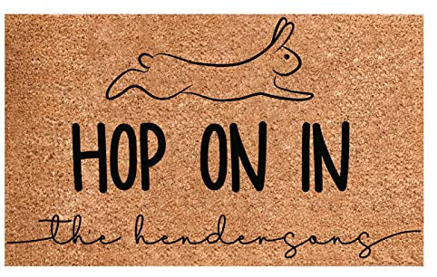 Ostern Kokos Fußmatte für Innen und Außen 30x40cm – Premium Fussmatte Kokosmatte Schmutzfangmatte Blumen Ostern Fußmatte, rutschfest Eingangsbereich & Außenbereich Osterdeko, Osterhase (Ostern B)