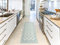 Oedim Alfombra Mosaico Vintage Diseño Verde Agua, 95x95cm, Alfombra Cocina Vinilo, Alfombra Salón Antideslizante, Suelo vinílico