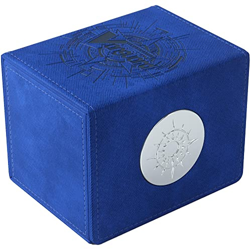 Gamegenic Cardfight!! Vanguard Nation's Vault | Premium Deck Box | Holds up to 50 Double-Sleeved Cards | Extra Drawer for Power Counters and Accessories | Dark States - Blue Color | Made