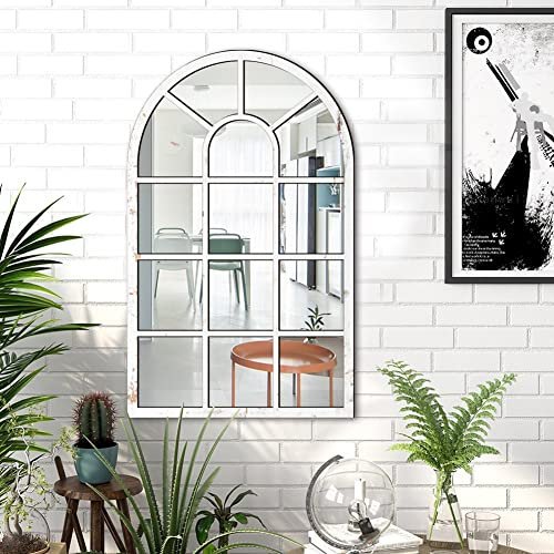 mihtra Miroir Verrière Arche, Miroirs Décoratifs pour Décor Murale avec Cadre en Bois,miroirs Muraux Modernes, Miroir De Fenêtre Décoratif,Miroir Mural Léger Et Durable pour Intérieur/extérieur