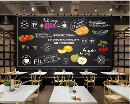 Wallpaper 3D Murals Personalized Hand-Painted Blackboard Beverage Juice Drink Cold Drink Shop Wallpaper*430cmx300cm(169.3x118.1inch)