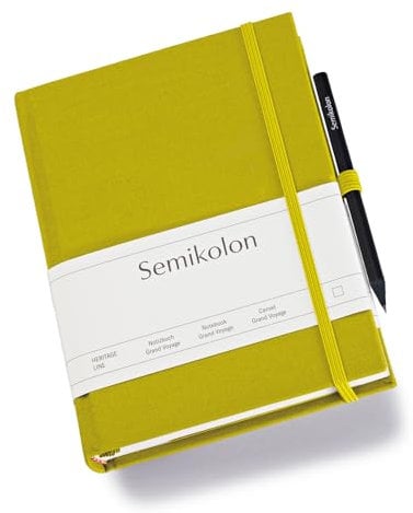 Semikolon 370076 Reisetagebuch Grand Voyage - 14 x 19,2 cm 304 Seiten - 2 Lesezeichen Weltkarte - matcha hell-grün