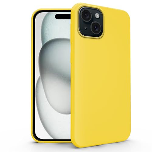 N NEWTOP Cover Compatibile per iPhone 15 Plus, Custodia TPU SOFT Gel Silicone Ultra Slim Sottile Flessibile Case Posteriore Protettiva Anti Urto Guscio Proteggi Scocca (Giallo)
