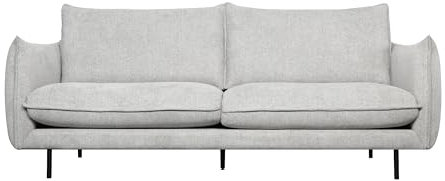 Milano 3-Sitzer Sofa Grau – Skandinavisches Design, Hochwertiger Stoffbezug, No-Sag-Federn, Modernes Wohnzimmersofa mit Komfortpolsterung