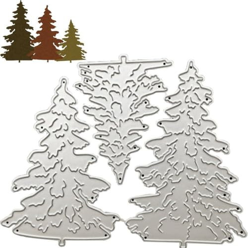 3 Pcs Weihnachtsbaum -stanze Metall Xmas Tree Schneiden Die Präge -schablonenvorlage Für DIY Scrapbook Card Making Album Paper Decor