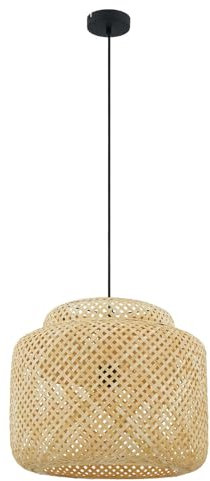 Lindby Esstisch Pendelleuchte Bambus, Hängelampe Natur Wohnzimmerlampe 1x E27 max. 15W ohne Leuchtmittel Hängeleuchte Esszimmerlampe Schlafzimmer