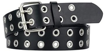 Voarge Ledergürtel für Damen, Kleidergürtel für Damen, breiter Gürtel aus Kunstleder, für Party,Rock,Alltagskleidung (Nietengürtel)