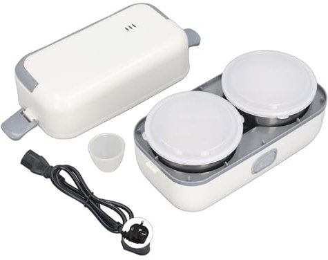 TOPINCN Fiambrera Portátil con Calentador de Alimentos, Autocalentamiento de 200 W, Revestimiento de Acero Inoxidable, Lonchera Eléctrica Multifuncional con Calefacción de (Enchufe de la