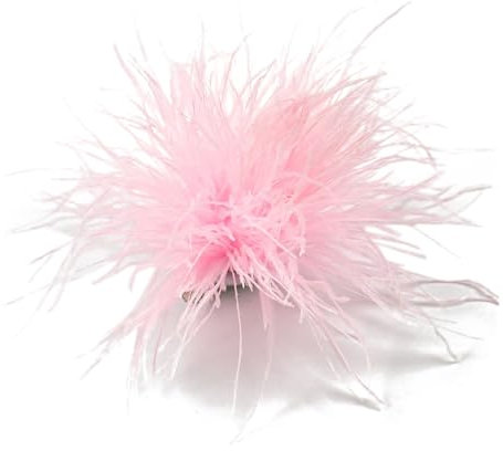 Elegante Feder Brosche,Damen Haarspange,Straußenfeder Ansteckbrosche,Vintage Corsage,Schal Pin,Pullover Hemd Hüte Clips für Damen,Kleidung Zubehör,für Hochzeit Bankett Party,Hell-Pink