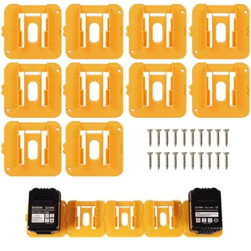 Takelablaze Lot de 10 supports de batterie pour Dewalt 20 V DCB200 DCB201 DCB202 DCB203 DCB204