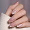 JUSTOTRY 24 Pcs Pink Press on Nails Coffin Designs,Cat Eye False Nails Short,Cute Ballerina Stick on Nails for Women and Teens,Glossy French Fake Nail for Nail Art Gifts