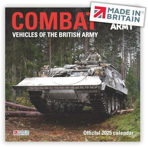ALLTRADE Calendar 2025 Combat Vehicles & Tanks of The British Army 2025 Calendar UK Holidays Official Large Premium Wall MADE IN BRITAIN® on FSC® paper Carbon Capture by Trees Planted in UK