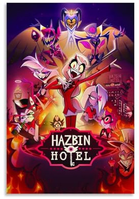 CDAXHOZ Poster Hazbin per hotel, decorazione artistica da parete, per soggiorno, camera da letto, bagno, bar, bancone, 20 x 30 cm, senza cornice