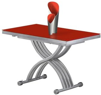 Giovanni Marchesi Table Basse Relevable Extensible Zen Rouge