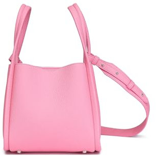 YONBEN Borsa tote in pelle morbida borsa tote con cerniera e tasche in ecopelle con cerniera borsa tote elegante da donna in pelle, Rosa