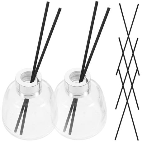 ULDIGI 1juego Botellas De Aromaterapia De Vidrio con Varillas Difusoras De Frascos para Perfume Decoración y Color De Tapa Aleatorio