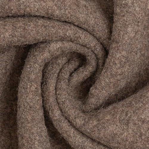 Weicher Walkloden | Walkstoff | MERINO | 100% gekochte Schurwolle | Meterware | ab 50 cm (beige melange 1173)