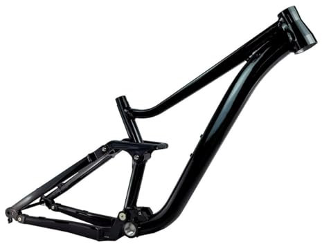 BSFHQS 27,5/29er Downhill Rahmen DH AM Softtail Mountainbike Federungsrahmen 16 Aluminiumlegierung Scheibenbremsrahmen 12x148mm Boost Steckachse(Black A)