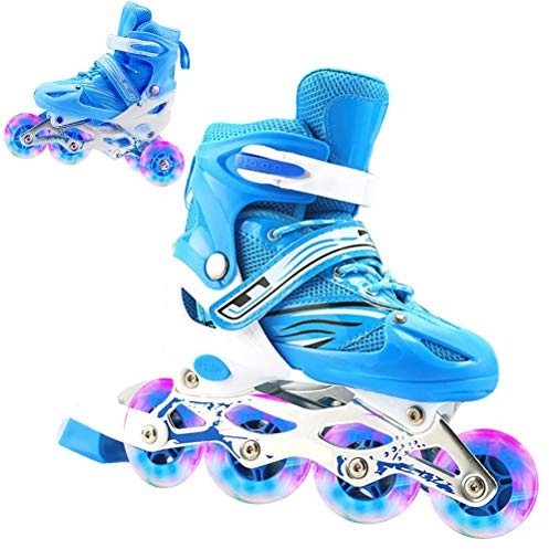 Inline Skates, 2 in 1 Rollschuhe mit Leuchtendem Rad, in 4 Größen Verstellbare Rollschuhe für Kinder und Erwachsene – Einzel- und Doppelreihe Freier Wechsel (L (39-42))