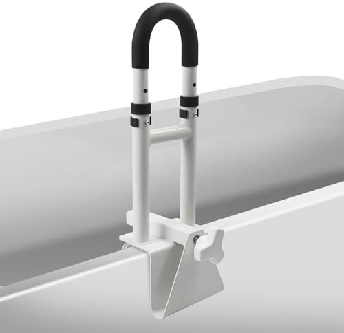 YedZen Badewannen Einstiegshilfe für Senioren, Verstellbar Haltegriff Badewanne, Badewanne 7,6cm-16,5cm, bis 136 kg, Haltegriff Bad ohne bohren mit Gummipolster, Ein und Ausstiegshilfe