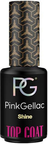 Pink Gellac Top Coat Gel UV Shine - Lang Anhaltender UV Top Coat für 14 Tage Nägel in Salonqualität - Veganer Gellack Made in Holland - Glänzender und Farbloser Überlack