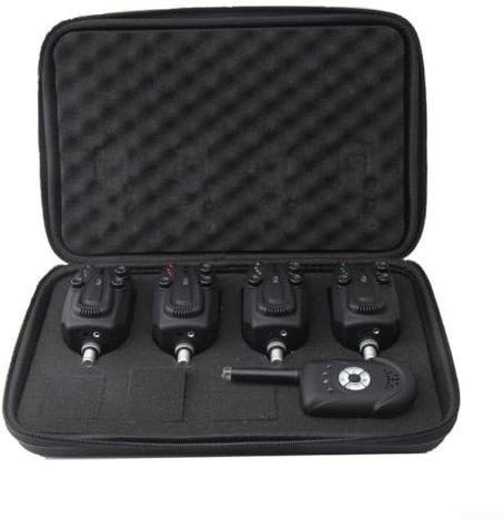 Angelalarm-Set mit 4 kabellosen Bissanzeigern und Empfänger, perfekt für langes Angeln (1+4-Alarm)