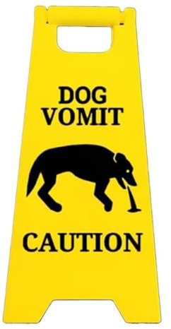JNJOOD Dog Vomit Warning Sign Decoration, Fun Gift for Cat Lovers, Suitable for Desk and Office Use B