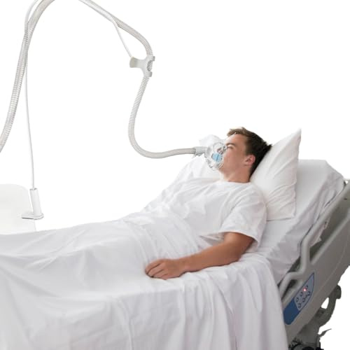 SKIKHN CPAP Schlauchheber und Schlauchunterstützung, 138cm Einstellbare CPAP Schlauchhalter Aufhänger, Stabiler Verstellbar CPAP, für Betten Schreibtischstühle Vermeiden Sie Tangling