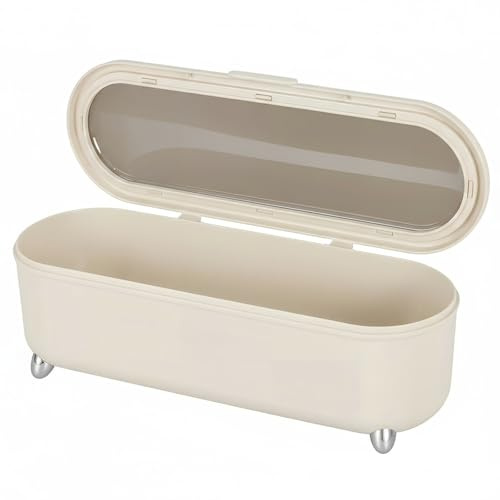 Eclove Cutlery Box with Lid, Flatware Storage Box with a Removable Mesh Drain Tray, Plastic Utensil Drying Holder, Kitchen Tools Organiser for Chopsticks Knife Fork and Spoon
