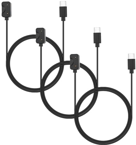 3pcs USB C Charging Cable for Samsung Galaxy Fit 3, 53cm/20.9in ABS Magnetic Smartwatch Watch Charger Replacement Cord for Galaxy Fit 3 Fitness Tracker SM-R390 (Black)
