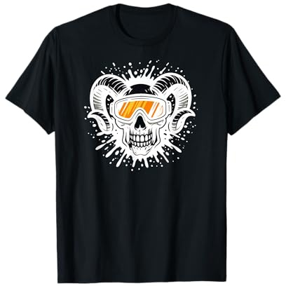Ski Skull Ram Splash Art Winter Outfit T-Shirt