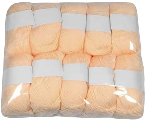 10er Set Luxus - Mischgarn - 500g Wolle - 03 hellbeige - weiches Webgarn geeignet für Pullover, Babydecken, Schals - 10x 50g - Hochwertige Fasern für Häkeln und Basteln
