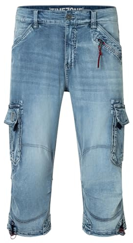 Timezone Herren 3/4 Cargo Jeans Loose MILESTZ Short Mid Waist Loose Fit W30-W40