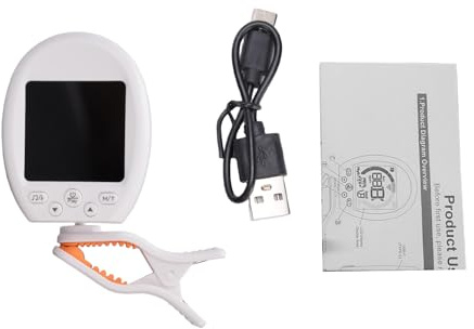 Sxhlseller Accordeur de Guitare à écran Couleur à Clipser avec Fonction de Battement pour les Instruments à Cordes Accordeur Rotatif Portable pour Guitare Basse Violon ukulélé Métronome pour (WHITE)