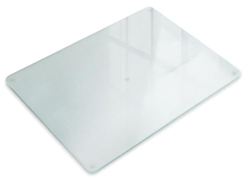 Tabla de Cortar de Cristal Templado 80x52 cm para Cocina Fácil Limpieza Resistente a Los Arañazos Vidrio Esmerilado Antibacteriana Protector de Encimera Rectangular con Pies Antideslizantes