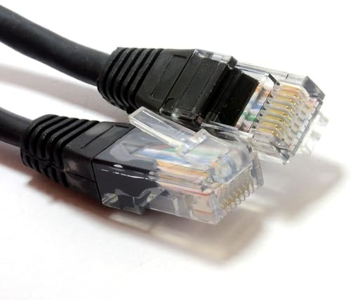 kenable Black Ethernet Network Cable Cat5e RJ45 UTP Patch Lead 26AWG CCA for PC Laptop Xbox PlayStation Router 15cm 0.15m
