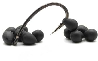 Tungsten Shot-On Hook Beads for Carp Fishing, Black, 0.37g, 6.7x5mm, 10 Pieces