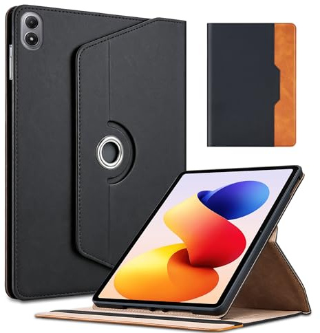 Funda giratoria 360° para Xiaomi Redmi Pad 2 Pro 2025 / Redmi Pad Pro 12.1 pulgadas 2024, funda de tablet resistente a los golpes, antihuellas, funda de piel premium con bolsillo para documentos