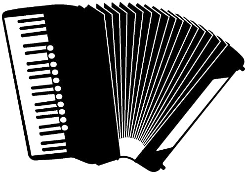 Samunshi® Wandtattoo Akkordeon Wandaufkleber 60 x 42cm schwarz